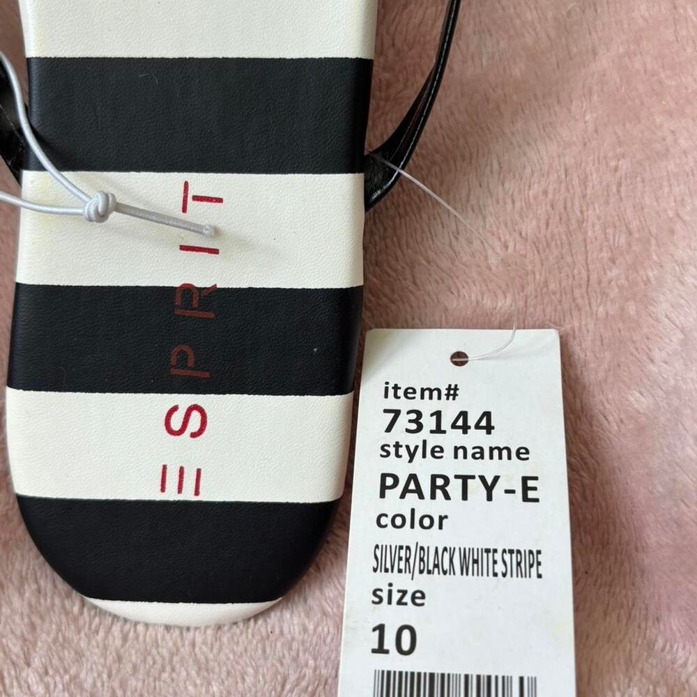 NWT Esprit black and white flip flops SZ 10 - Picture 4 of 5
